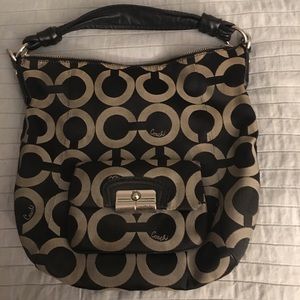 Black and silver Coach bag